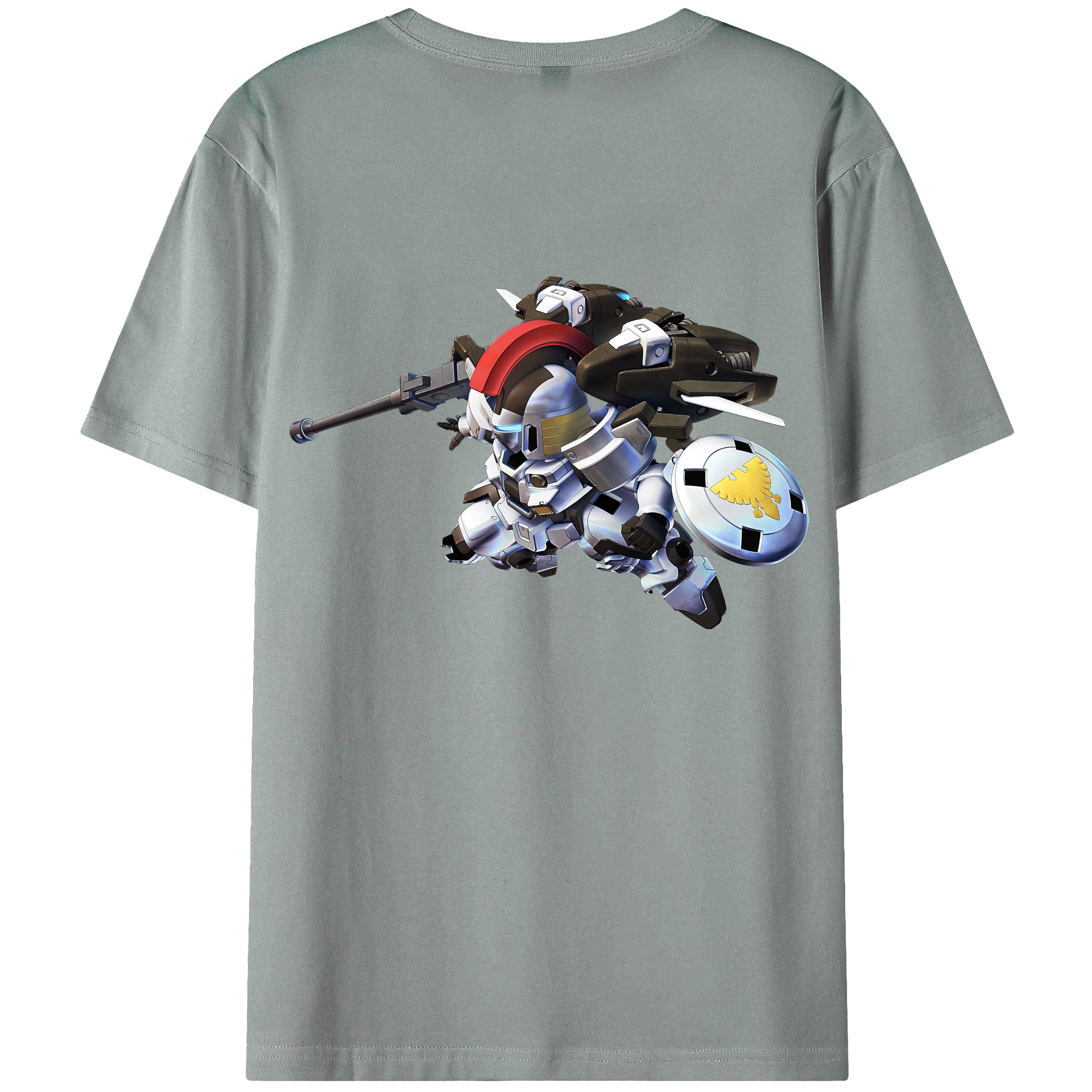 （画像用） 機動戦士ガンダム Mobile Suit Gundam 綿100％ メンズ半袖Tシャツ（バックプリント） 通気性